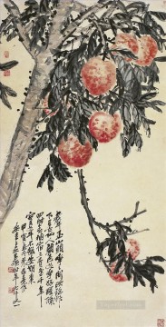 Wu Changshuo Changshi Painting - Wu cangshuo melocotonero tinta china antigua